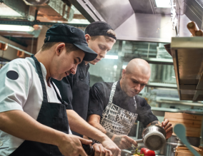 Team of chefs in a kitchen