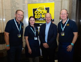 Kate Nicholls appearing at Cook and Dine fundraiser for Only A Pavement Away.