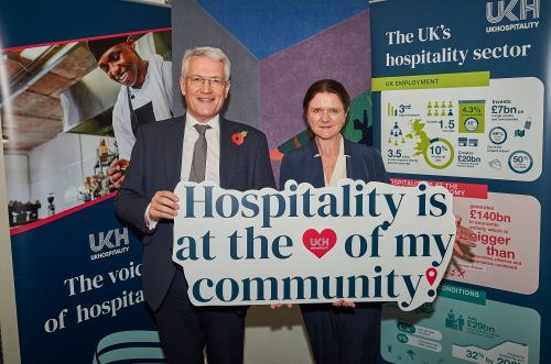 Andrew Jones MP and UKHospitality Chief Executive Kate Nicholls