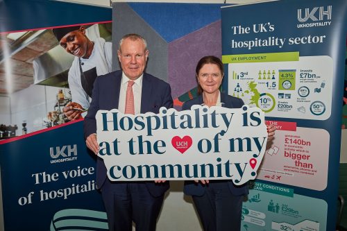 Conor Burns MP and UKHospitality Chief Executive Kate Nicholls