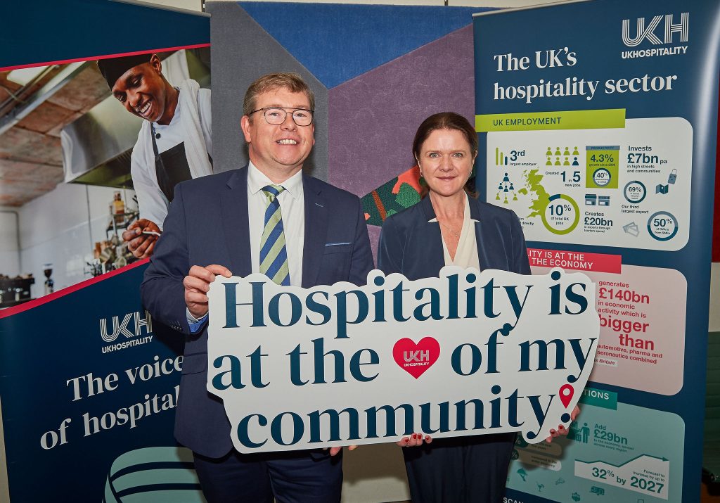 Peter Gibson MP and UKHospitality Chief Executive Kate Nicholls