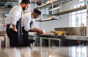 Chefs cooking in a kitchen