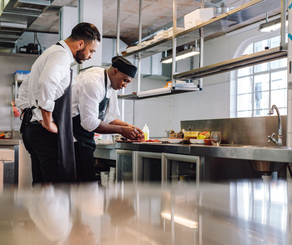 Chefs cooking in a kitchen