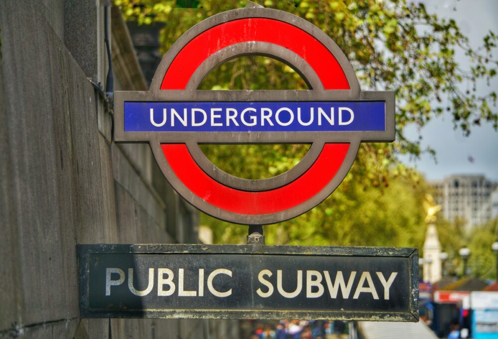 Tube underground sign