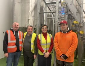 David Chapman on MP visit to Gower Brewery with Tonia Antoniazzi MP