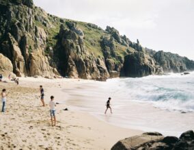 Family holiday on the beach